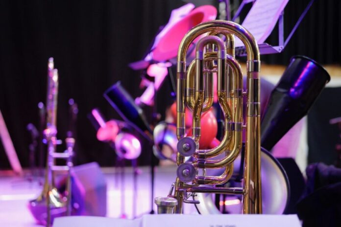 trombone, stage, concert